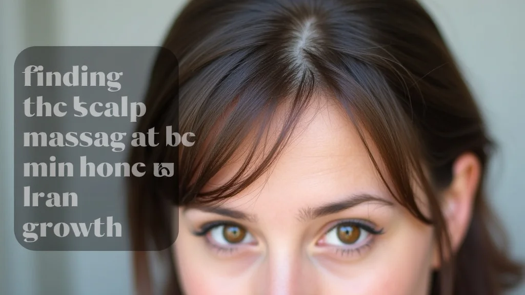 The image shows a person using a handheld electric scalp massager to promote hair growth.